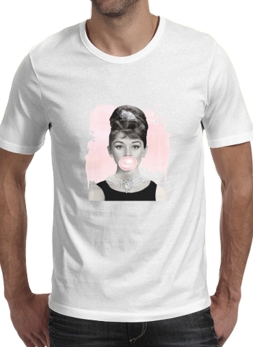  Audrey Hepburn bubblegum para Camisetas hombre
