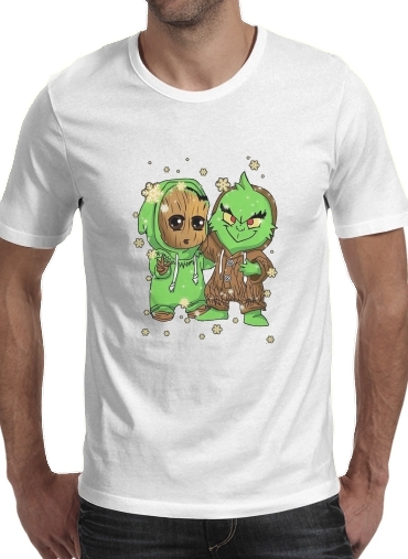  Baby Groot and Grinch Christmas para Camisetas hombre