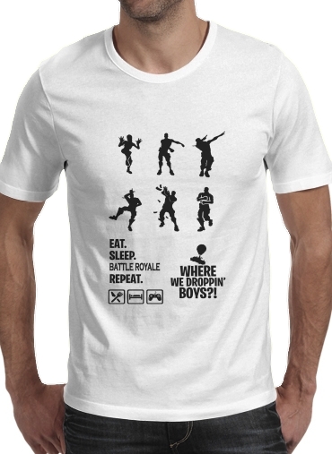  Battle Royal FN Eat Sleap Repeat Dance para Camisetas hombre