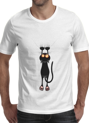  Black Cat Cartoon Hang para Camisetas hombre