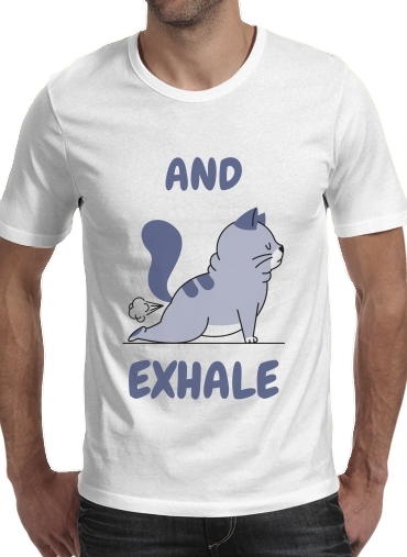  Cat Yoga Exhale para Camisetas hombre