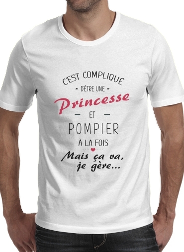  Cest complique detre une princesse et pompier para Camisetas hombre
