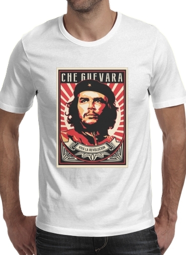 negro- Che Guevara Viva Revolution para Camisetas hombre