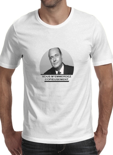 negro- Chirac Vous memmerdez copieusement para Camisetas hombre