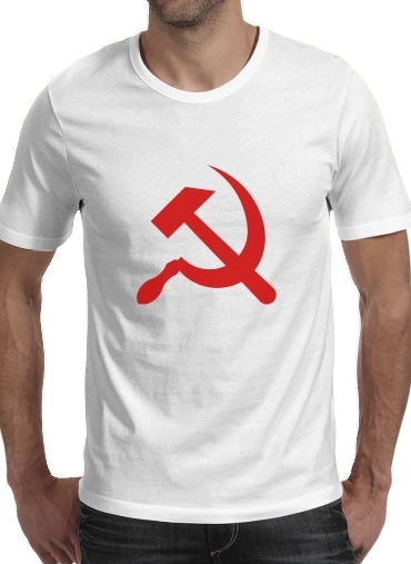 negro- Hoz y martillo comunistas para Camisetas hombre