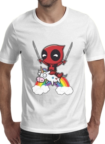 negro- Deadpool Unicorn para Camisetas hombre