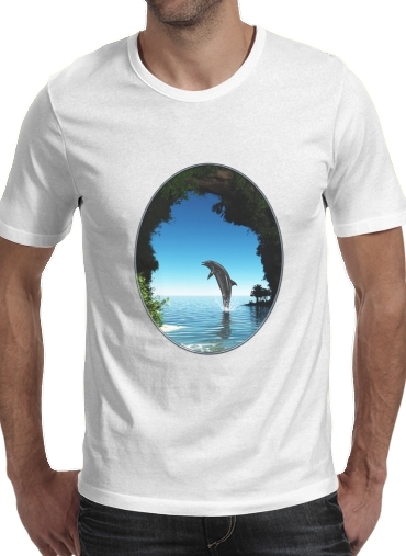  Dolphin in a hidden cave para Camisetas hombre