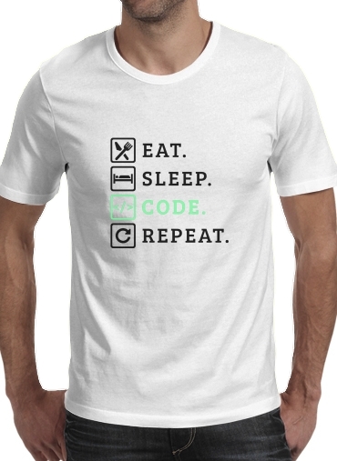  Eat Sleep Code Repeat para Camisetas hombre