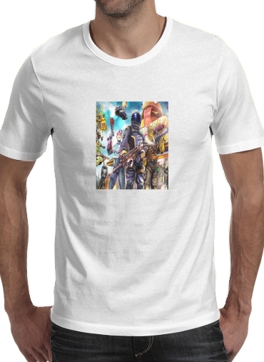 negro- Fortnite Characters with Guns para Camisetas hombre