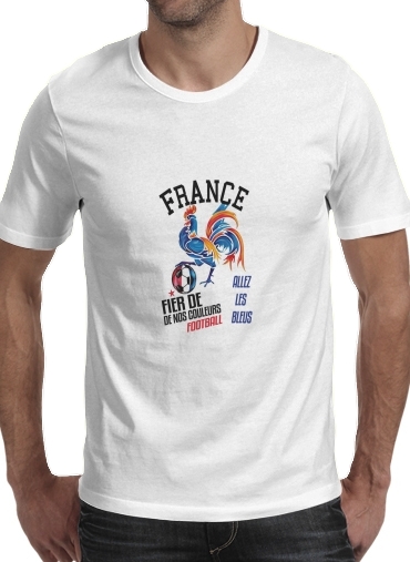 negro- France Football Coq Sportif Fier de nos couleurs Allez les bleus para Camisetas hombre