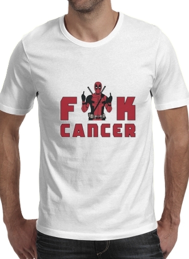  Fuck Cancer With Deadpool para Camisetas hombre