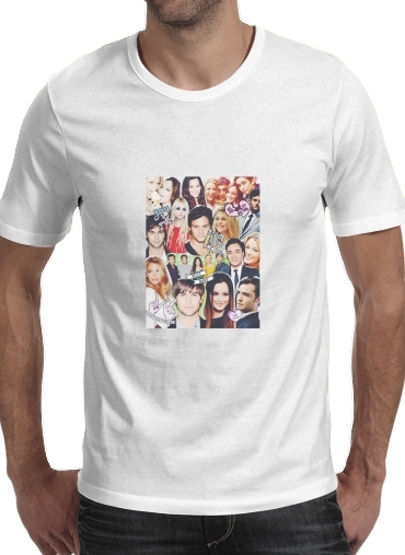 negro- Gossip Girl Fan Collage para Camisetas hombre