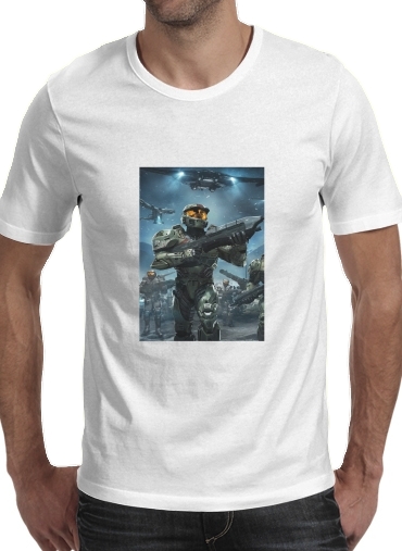 negro- Halo War Game para Camisetas hombre