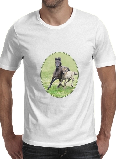  Horses, wild Duelmener ponies, mare and foal para Camisetas hombre