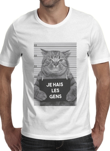 negro- I hate people Cat Jail para Camisetas hombre