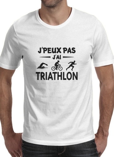  Je peux pas j ai Triathlon para Camisetas hombre