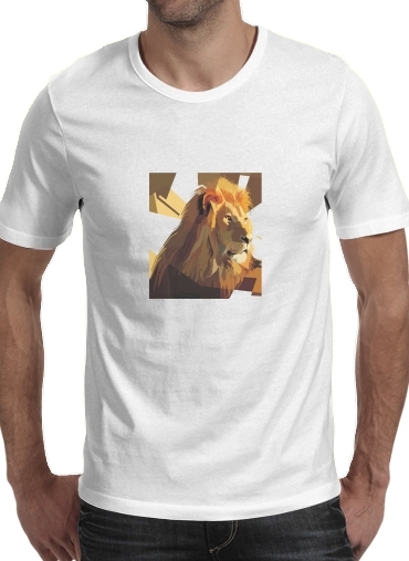  Lion Geometric Brown para Camisetas hombre