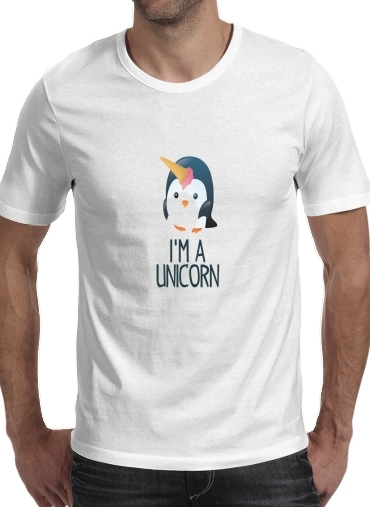 negro- Pingouin wants to be unicorn para Camisetas hombre