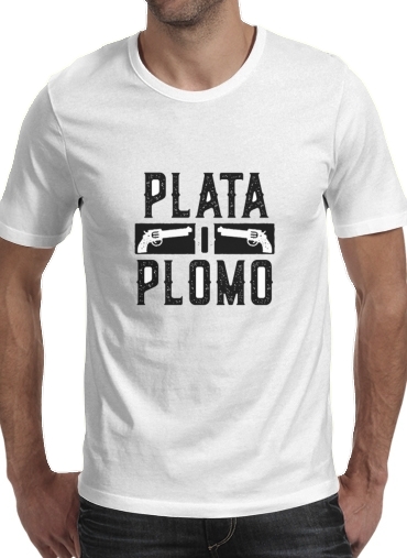 negro- Plata O Plomo Narcos Pablo Escobar para Camisetas hombre