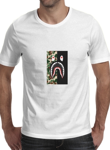 negro- Shark Bape Camo Military Bicolor para Camisetas hombre