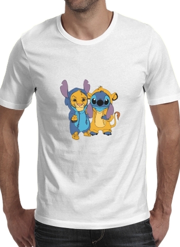  Simba X Stitch best friends para Camisetas hombre
