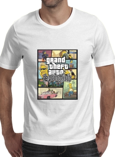  Simpsons Springfield Feat GTA para Camisetas hombre