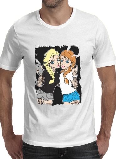  Sisters Selfie Tatoo Punk Elsa Anna para Camisetas hombre