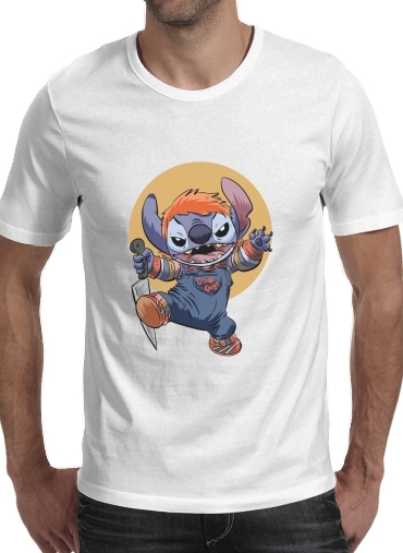 negro- Stitch X Chucky Halloween para Camisetas hombre