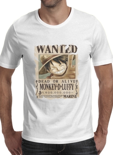  Wanted Luffy Pirate para Camisetas hombre