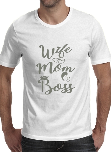  Wife Mom Boss para Camisetas hombre