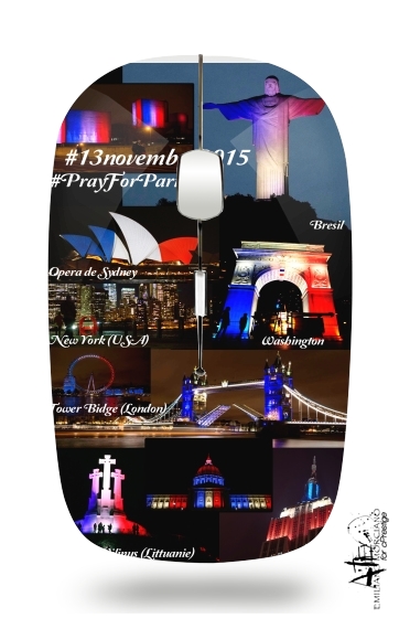  13 Novembre 2015 - Pray For Paris para Ratón óptico inalámbrico con receptor USB