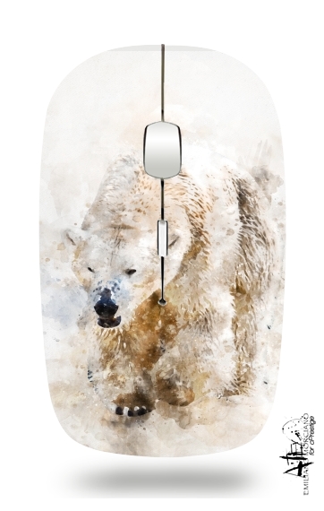 Abstract watercolor polar bear para Ratón óptico inalámbrico con receptor USB