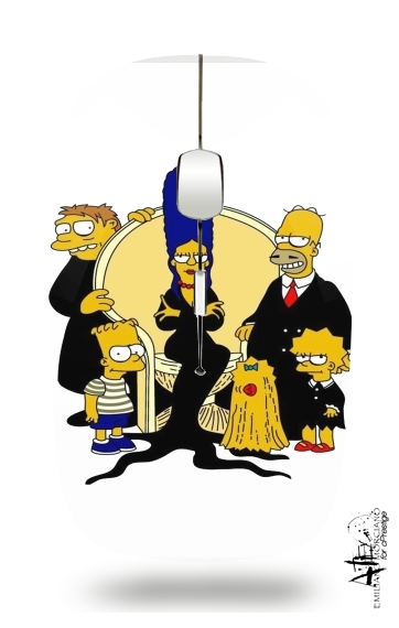 Adams Familly x Simpsons para Ratón óptico inalámbrico con receptor USB