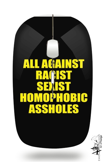 All against racist Sexist Homophobic Assholes para Ratón óptico inalámbrico con receptor USB