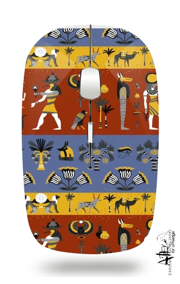  Ancient egyptian religion seamless pattern para Ratón óptico inalámbrico con receptor USB