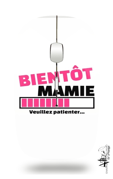  Bientot Mamie Cadeau annonce naissance para Ratón óptico inalámbrico con receptor USB