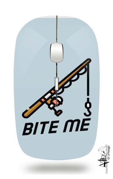  Bite Me Fisher Man para Ratón óptico inalámbrico con receptor USB