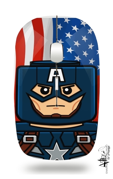  Bricks Captain America para Ratón óptico inalámbrico con receptor USB