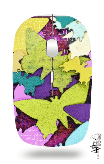  Butterflies art paper para Ratón óptico inalámbrico con receptor USB