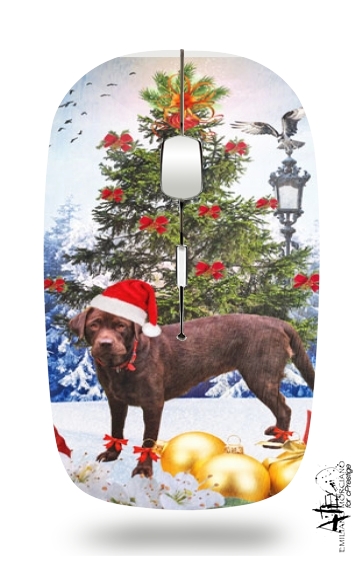  La navidad del perro para Ratón óptico inalámbrico con receptor USB