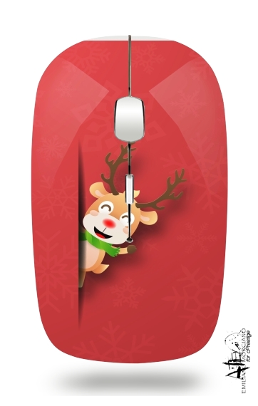  Christmas Reindeer para Ratón óptico inalámbrico con receptor USB