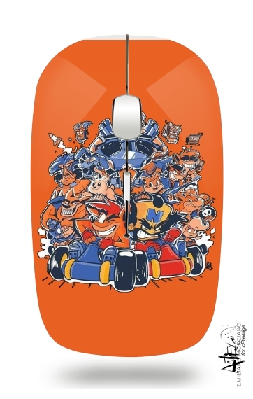  Crash Team Racing Fan Art para Ratón óptico inalámbrico con receptor USB