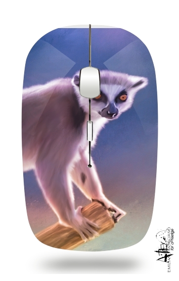  Cute painted Ring-tailed lemur para Ratón óptico inalámbrico con receptor USB