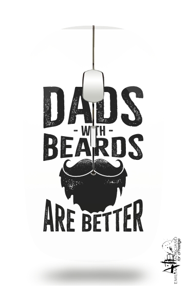  Dad with beards are better para Ratón óptico inalámbrico con receptor USB