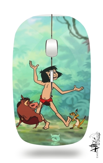  Disney Hangover Mowgli Timon and Pumbaa  para Ratón óptico inalámbrico con receptor USB