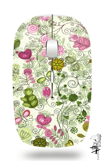  doodle flowers para Ratón óptico inalámbrico con receptor USB