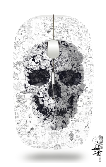  Doodle Skull para Ratón óptico inalámbrico con receptor USB