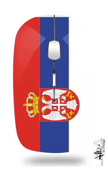  bandera de Serbia para Ratón óptico inalámbrico con receptor USB