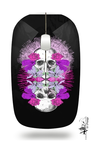  Flowers Skull para Ratón óptico inalámbrico con receptor USB