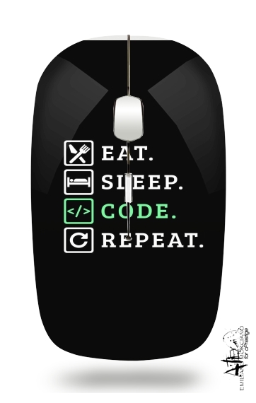  Eat Sleep Code Repeat para Ratón óptico inalámbrico con receptor USB